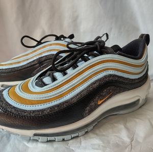 Nike Air Max 97 GS Fleece Black/Celestine Blue/White/Gold Size 7Y Women's 8.5